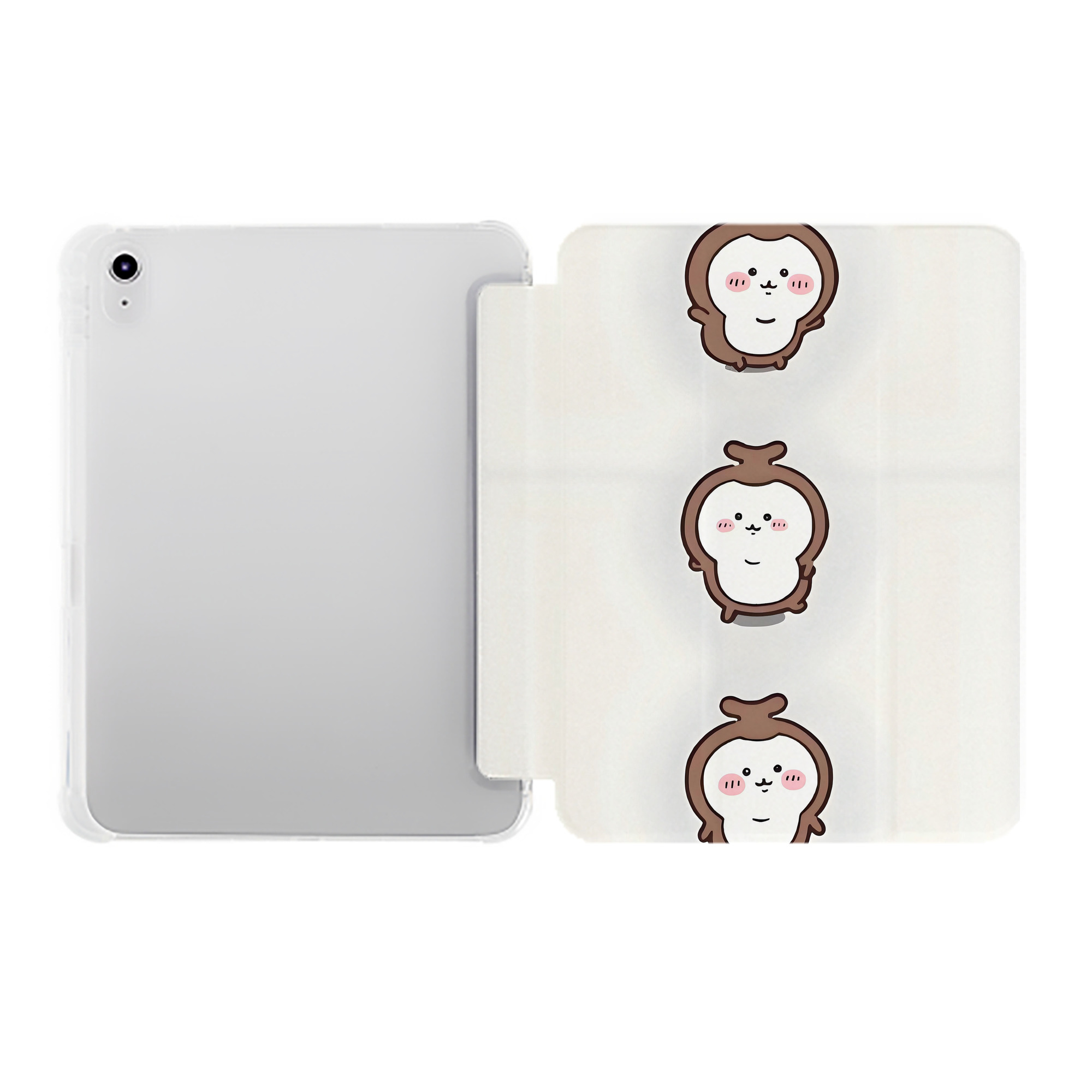 （画像用） ちいかわ Chii-kawa IPad ケース ペン収納付き 三つ折りスタンド PUレザー×シリコン 対応機種9.5/10.5/10.9インチ